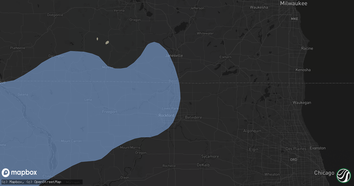 Hail map in Roscoe, IL on June 11, 2026