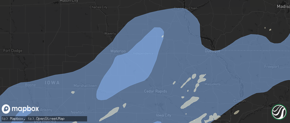 Hail map in Rowley, IA on June 11, 2026