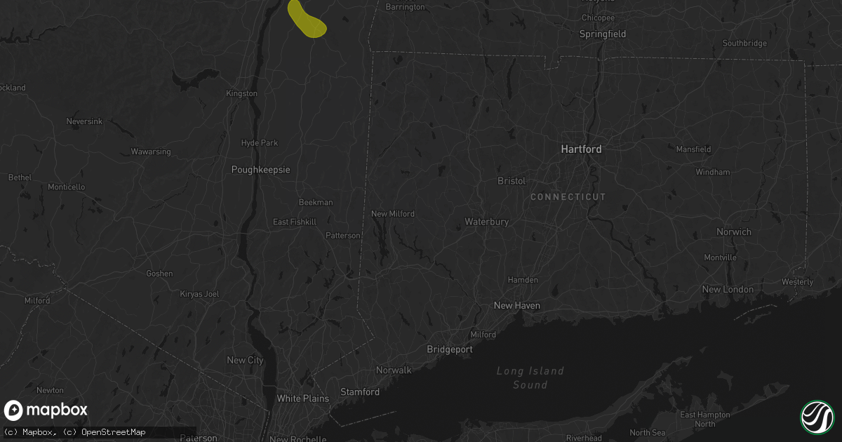 Hail map in Roxbury, CT on June 11, 2026