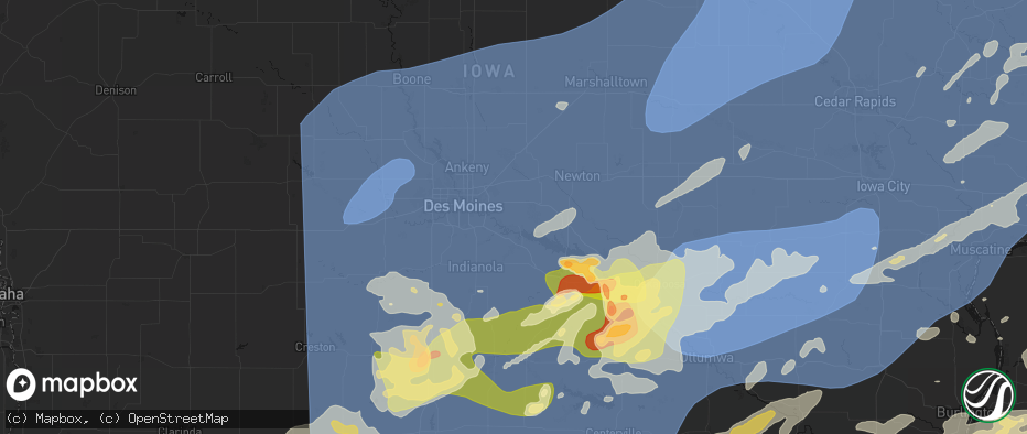 Hail map in Runnells, IA on June 11, 2026
