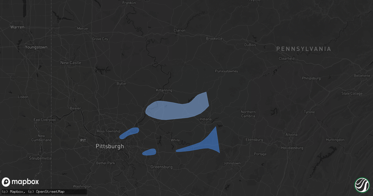 Hail map in Rural Valley, PA on June 11, 2026