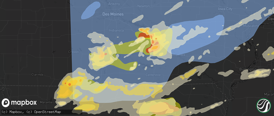 Hail map in Russell, IA on June 11, 2026
