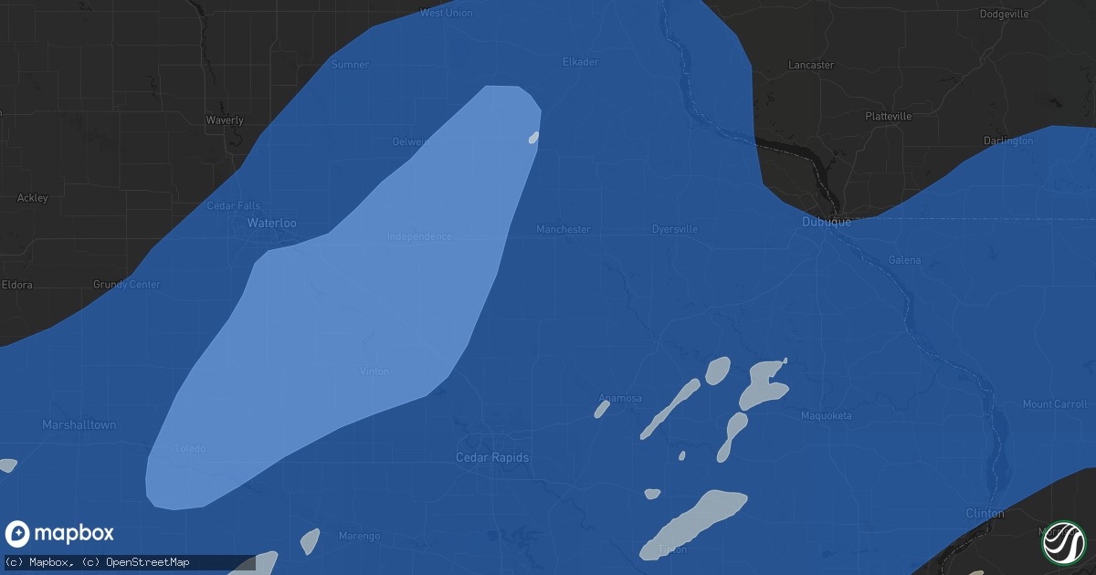 Hail map in Ryan, IA on June 11, 2026