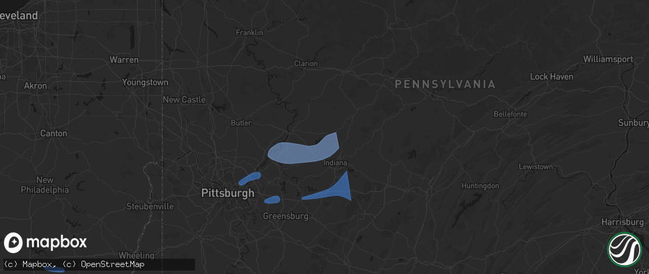 Hail map in Sagamore, PA on June 11, 2026