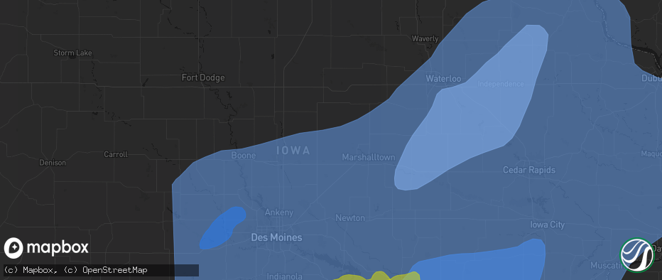Hail map in Saint Anthony, IA on June 11, 2026