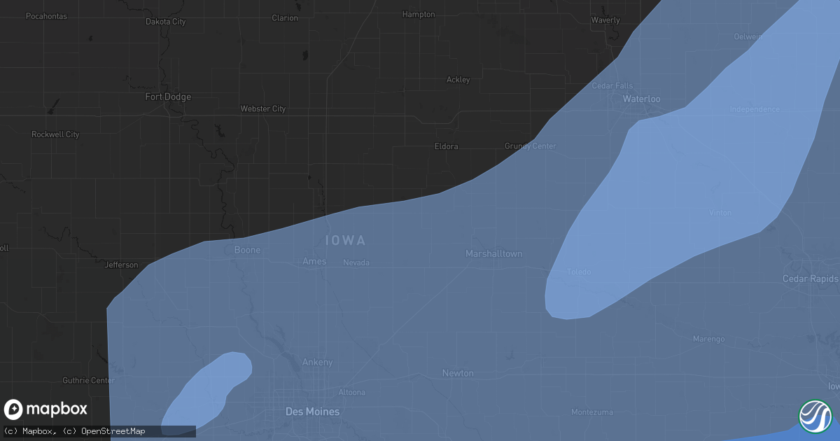 Hail map in Saint Anthony, IA on June 11, 2026