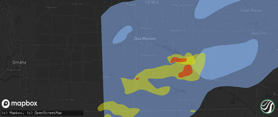 Hail map in Saint Marys, IA on June 11, 2026