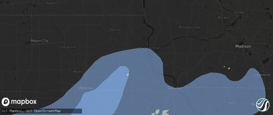 Hail map in Saint Olaf, IA on June 11, 2026