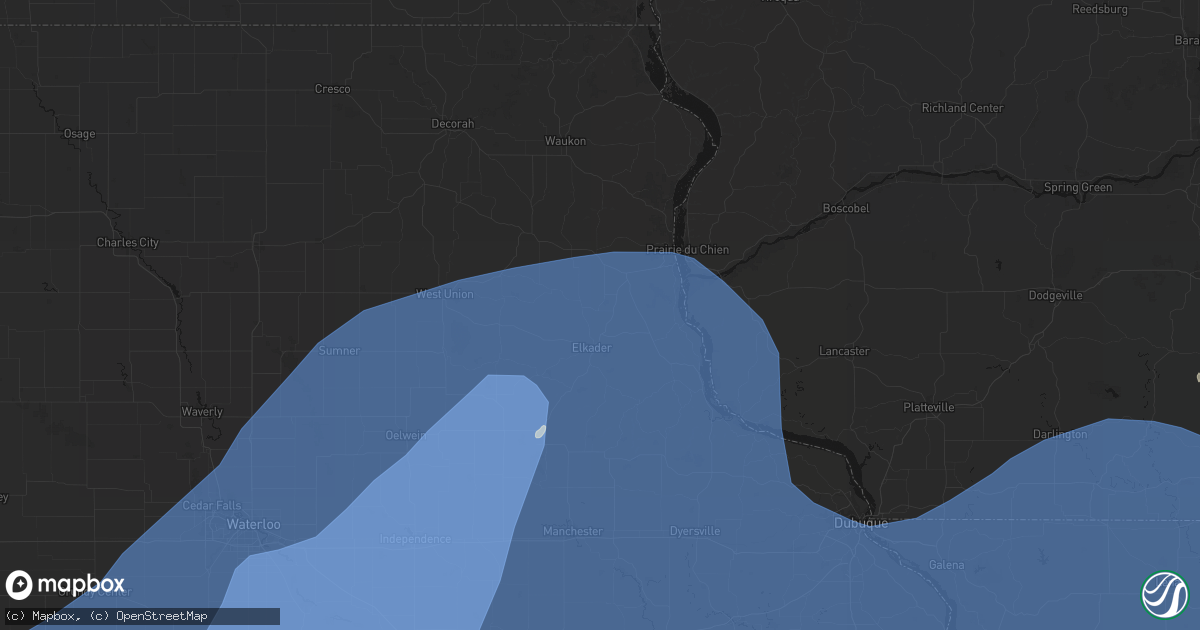 Hail map in Saint Olaf, IA on June 11, 2026