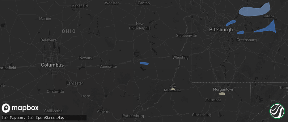 Hail map in Salesville, OH on June 11, 2026