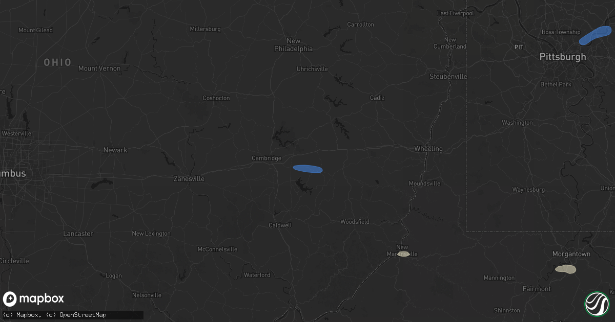 Hail map in Salesville, OH on June 11, 2026