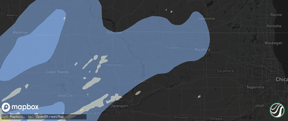 Hail map in Savanna, IL on June 11, 2026