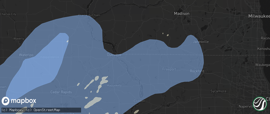 Hail map in Scales Mound, IL on June 11, 2026