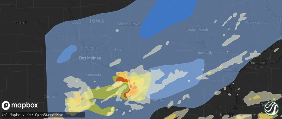 Hail map in Searsboro, IA on June 11, 2026