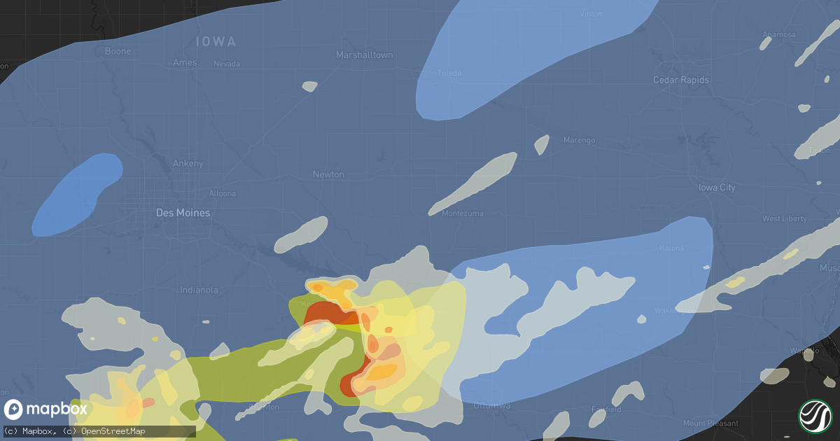Hail map in Searsboro, IA on June 11, 2026