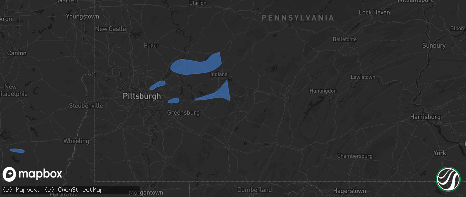 Hail map in Seward, PA on June 11, 2026