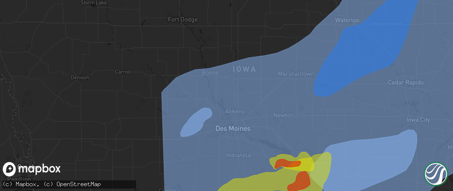 Hail map in Sheldahl, IA on June 11, 2026