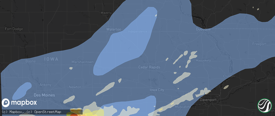 Hail map in Shellsburg, IA on June 11, 2026