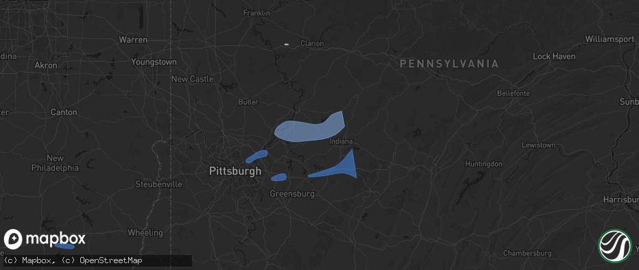 Hail map in Shelocta, PA on June 11, 2026