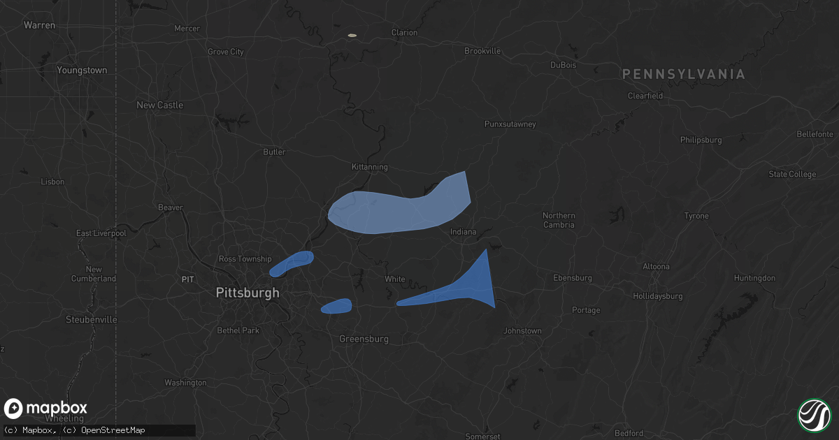 Hail map in Shelocta, PA on June 11, 2026