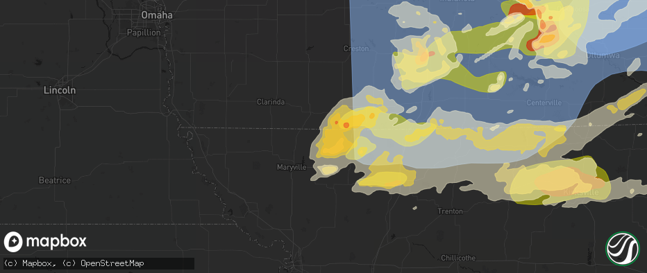 Hail map in Sheridan, MO on June 11, 2026