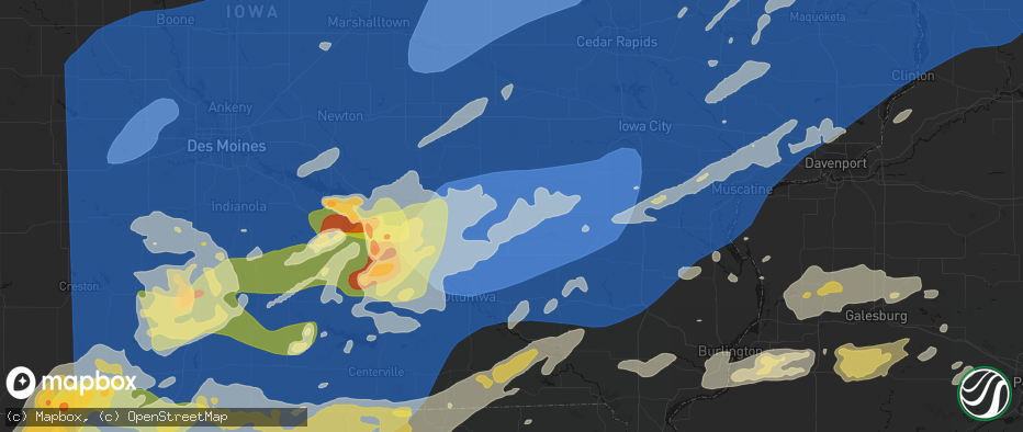 Hail map in Sigourney, IA on June 11, 2026