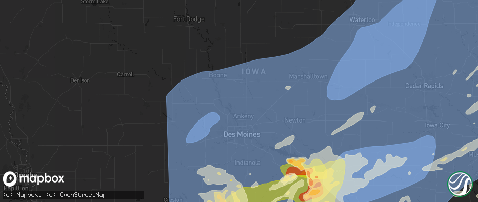 Hail map in Slater, IA on June 11, 2026