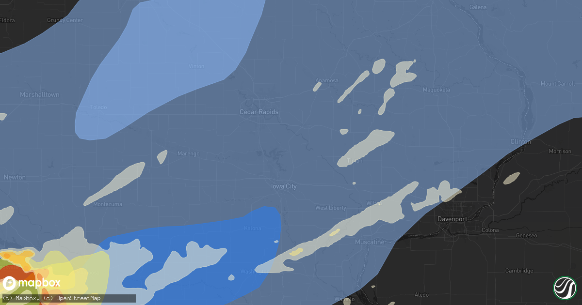 Hail map in Solon, IA on June 11, 2026