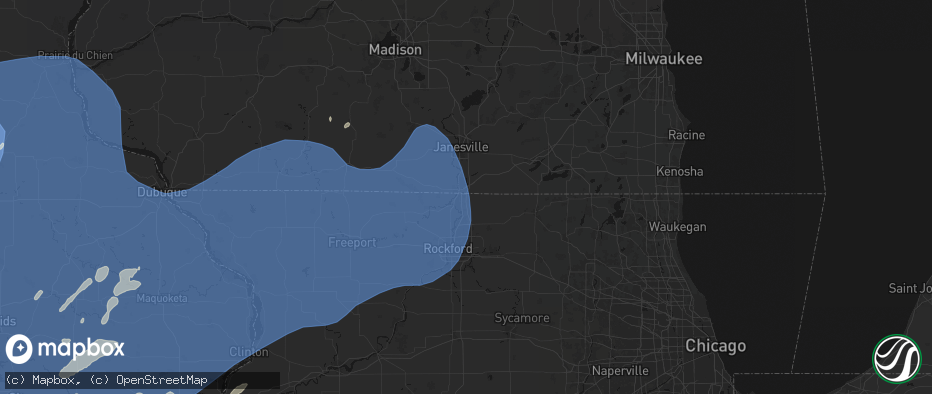 Hail map in South Beloit, IL on June 11, 2026