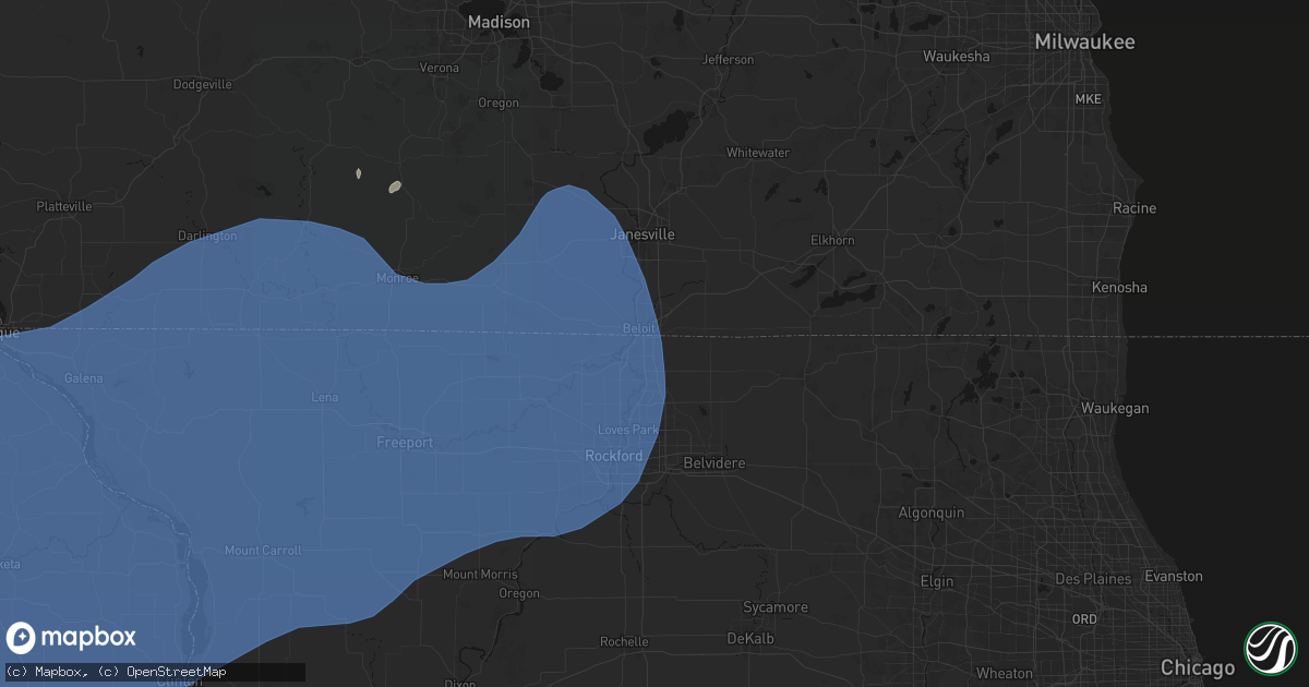 Hail map in South Beloit, IL on June 11, 2026