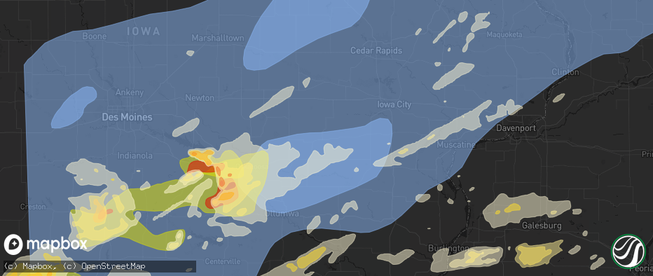 Hail map in South English, IA on June 11, 2026