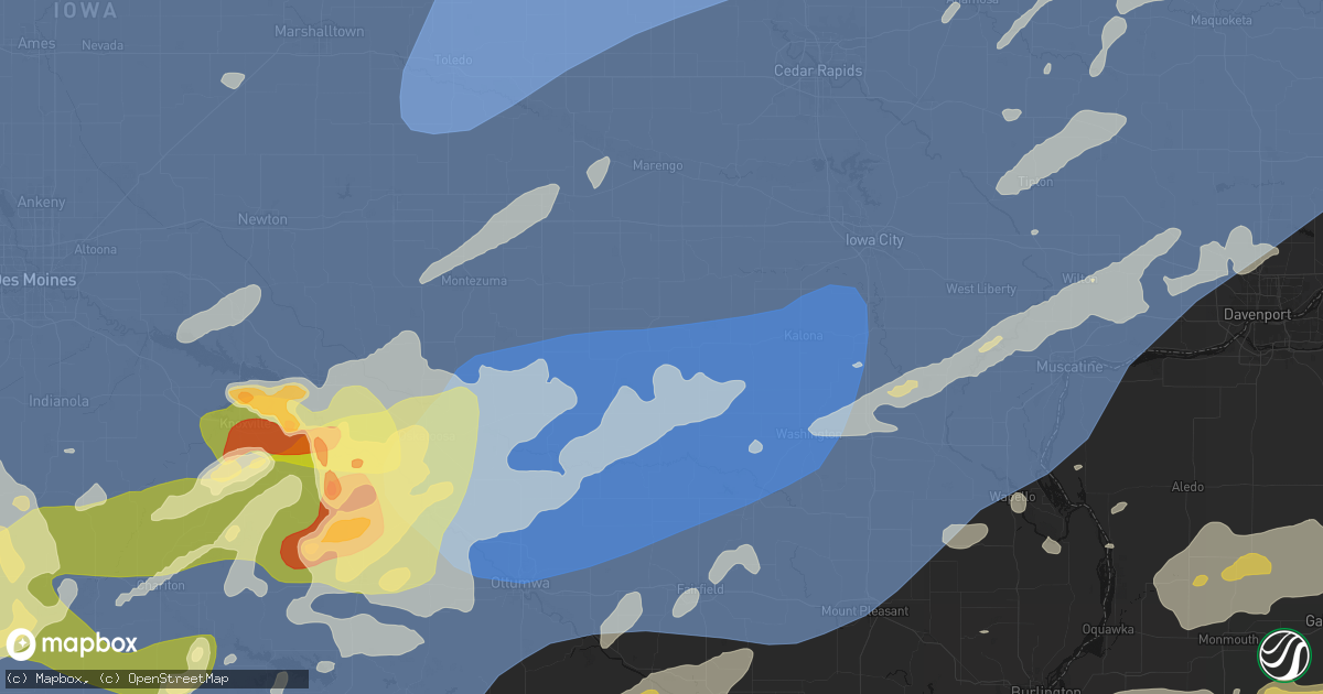 Hail map in South English, IA on June 11, 2026