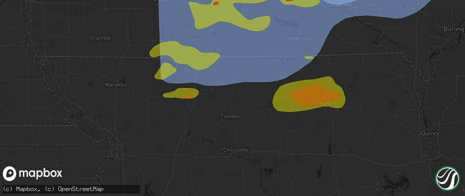 Hail map in Spickard, MO on June 11, 2026