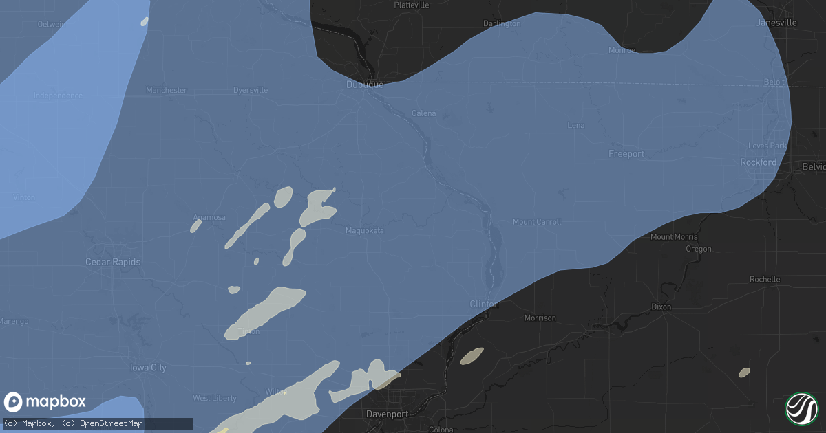 Hail map in Spragueville, IA on June 11, 2026