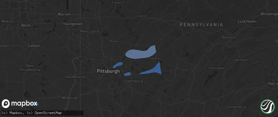 Hail map in Spring Church, PA on June 11, 2026