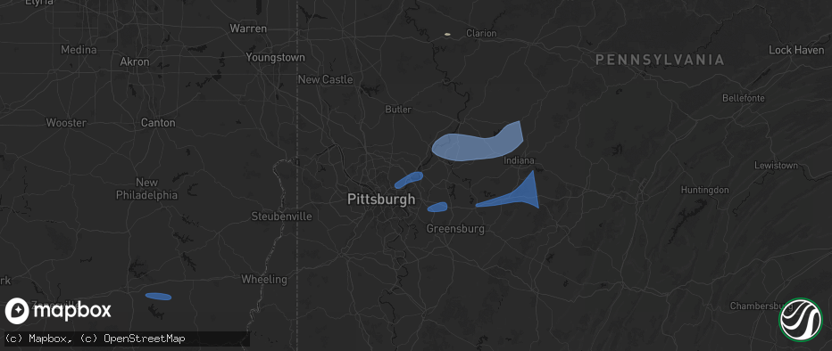 Hail map in Springdale, PA on June 11, 2026