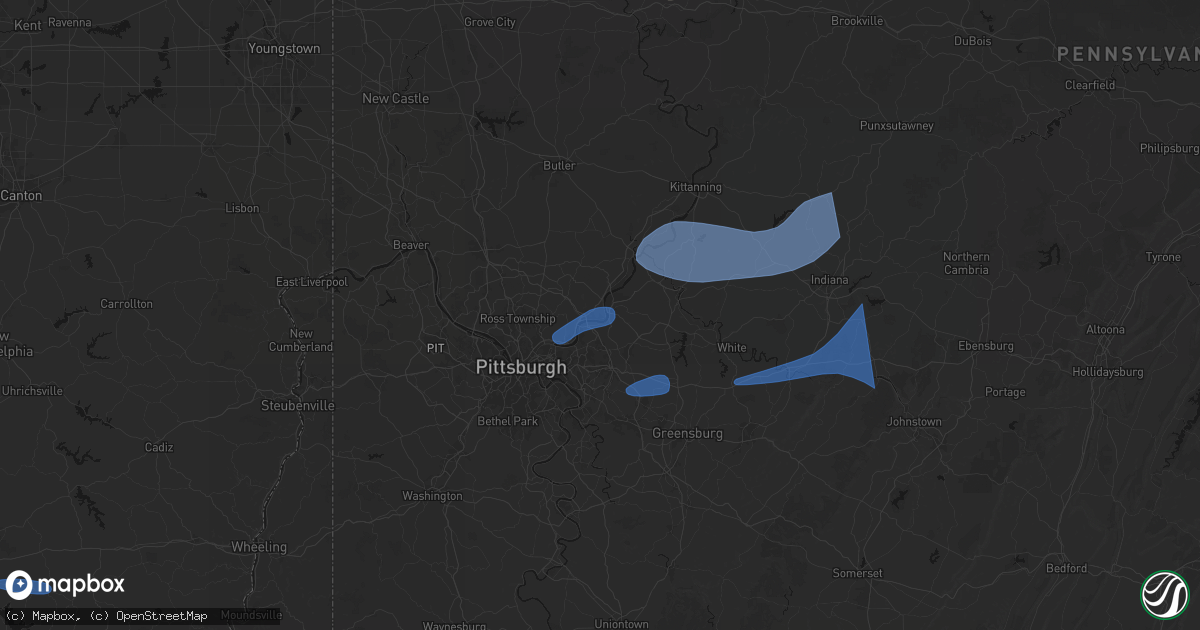 Hail map in Springdale, PA on June 11, 2026