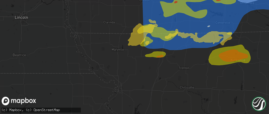 Hail map in Stanberry, MO on June 11, 2026