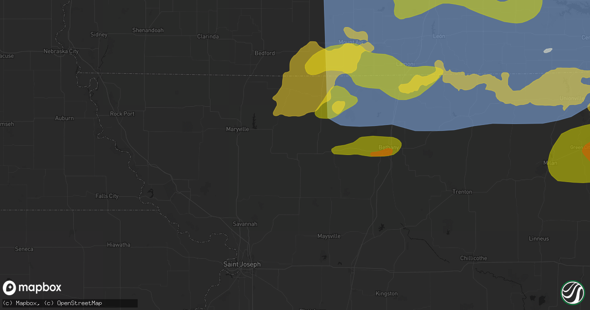 Hail map in Stanberry, MO on June 11, 2026
