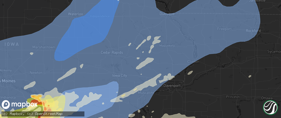Hail map in Stanwood, IA on June 11, 2026