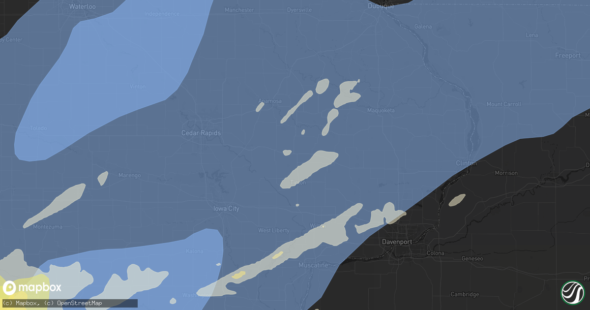 Hail map in Stanwood, IA on June 11, 2026