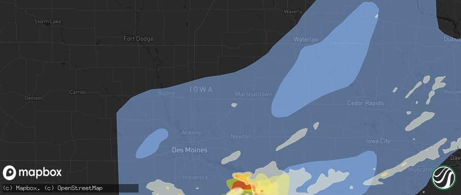 Hail map in State Center, IA on June 11, 2026