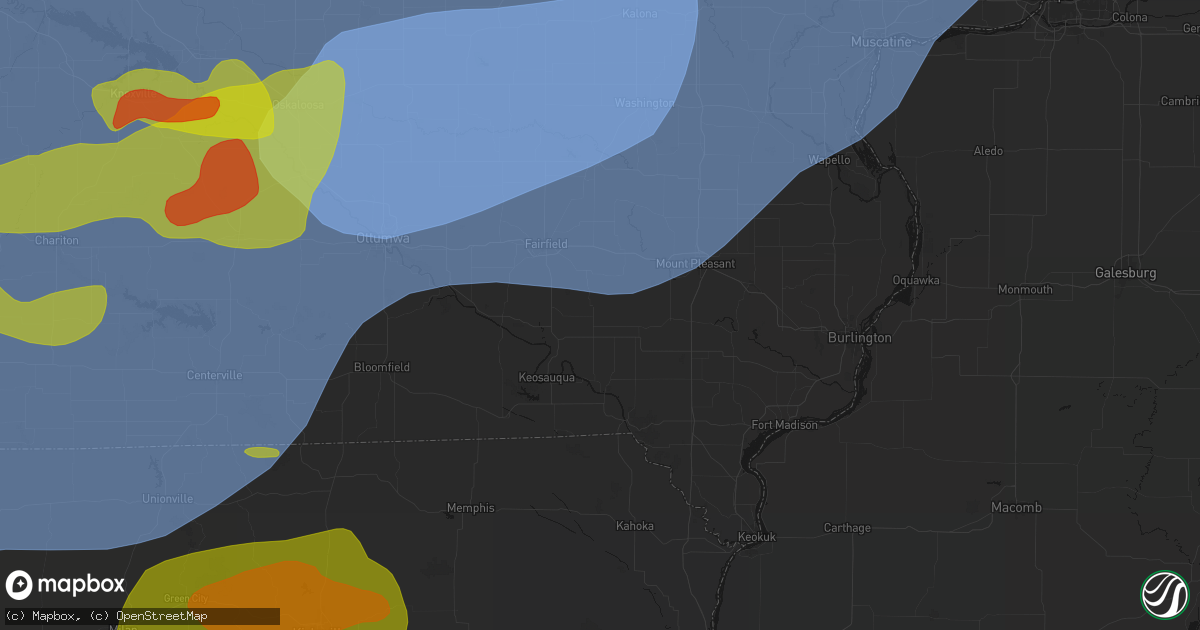 Hail map in Stockport, IA on June 11, 2026