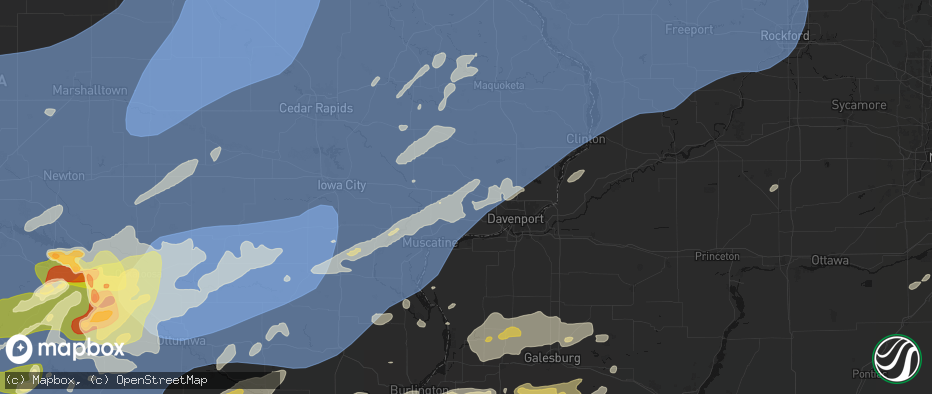 Hail map in Stockton, IA on June 11, 2026