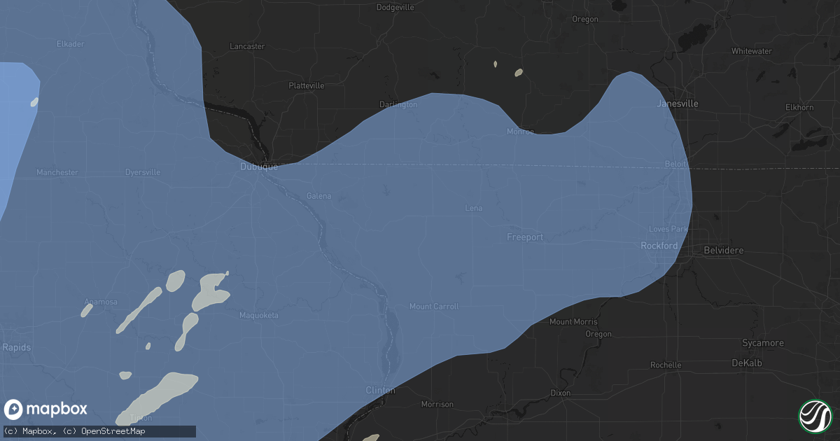 Hail map in Stockton, IL on June 11, 2026