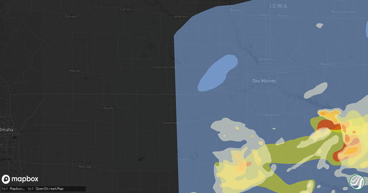 Hail map in Stuart, IA on June 11, 2026
