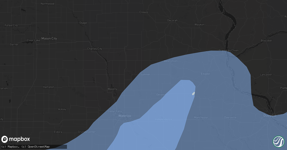 Hail map in Sumner, IA on June 11, 2026