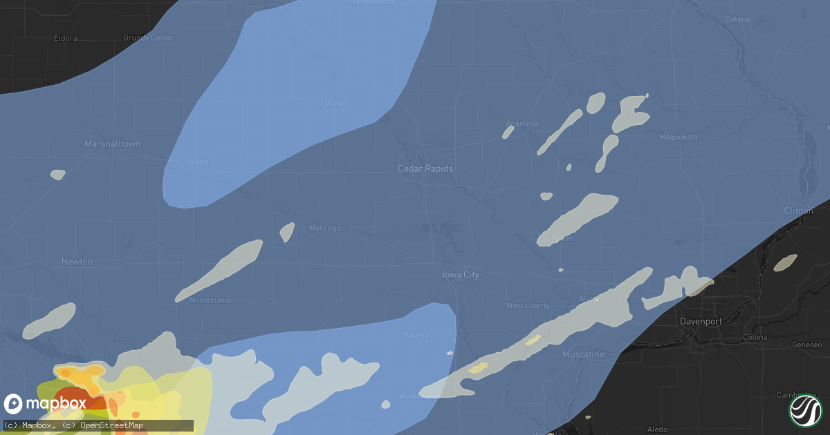 Hail map in Swisher, IA on June 11, 2026