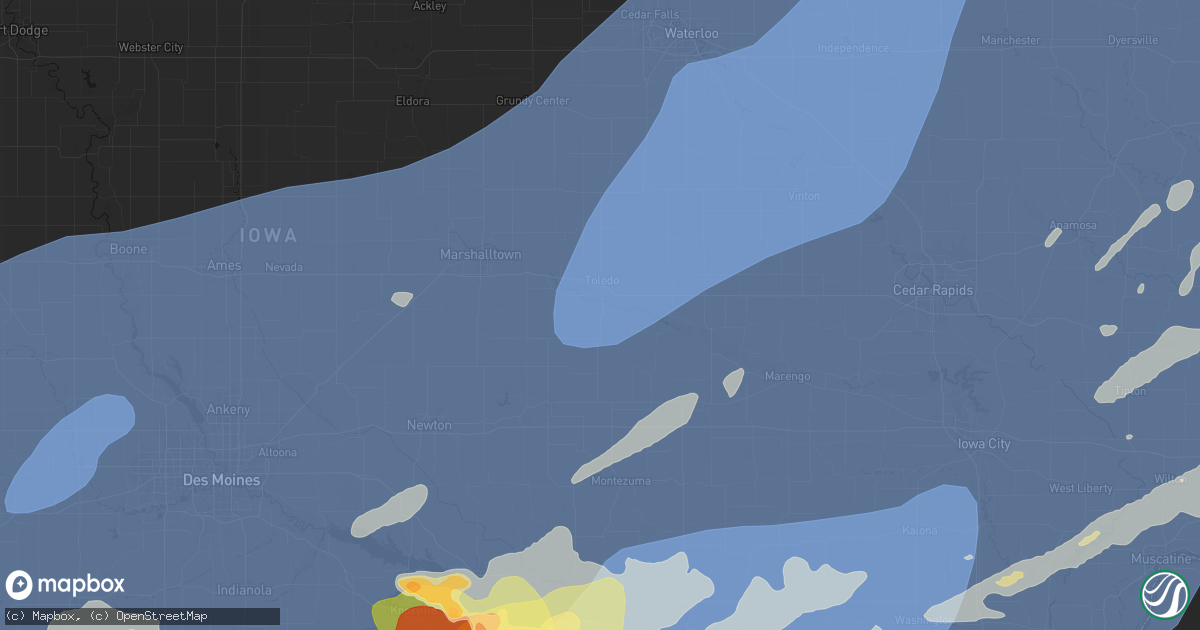 Hail map in Tama, IA on June 11, 2026