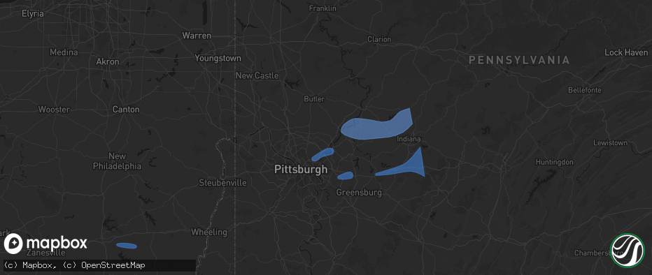 Hail map in Tarentum, PA on June 11, 2026